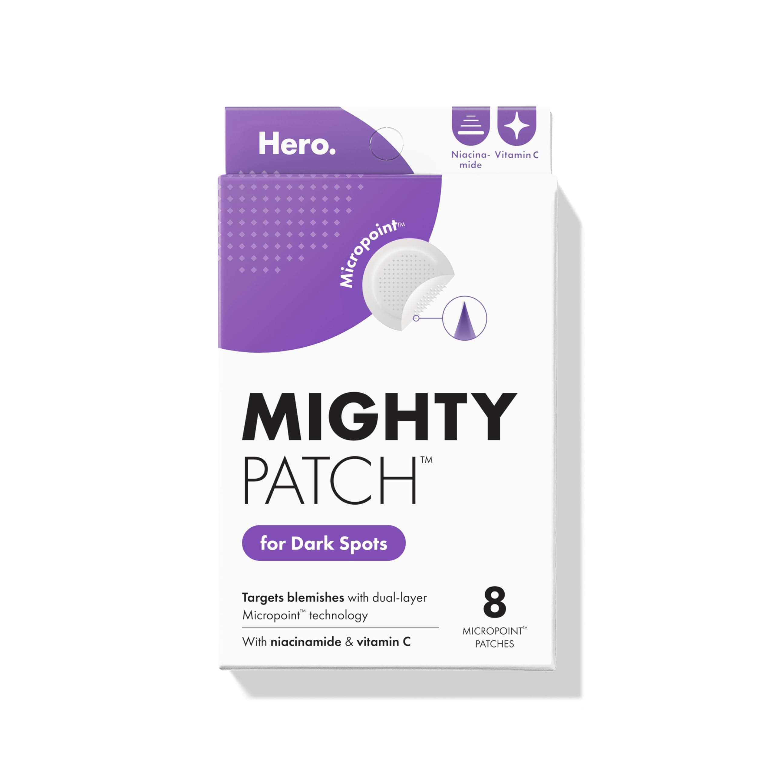 Hero Cosmetics Mighty Patch Micropoint™ for Dark Spots - Post-Blemish Dark Spot Patch with 395 Micropoints, Dermatologist Tested and Non-irritating (8 Count)