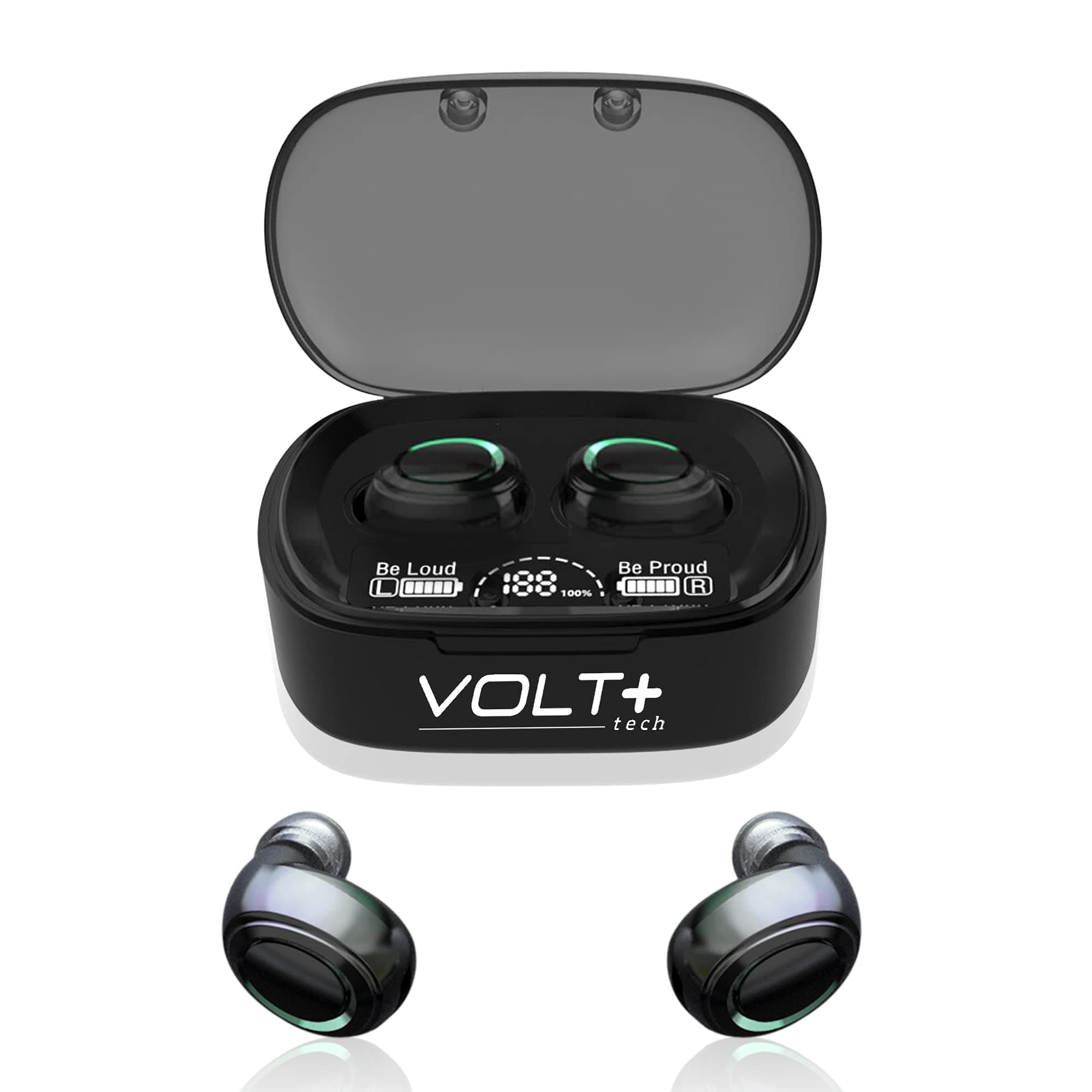 VOLT PLUS TECHWireless V5.1 PRO Earbuds Compatible with Yezz Epic T7 IPX3 Bluetooth Touch Waterproof/Sweatproof/Noise Reduction with Mic (Black)