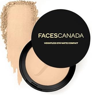 Weightless Matte Finish Compact Powder - Natural | Non Oily Pressed Powder | Easy Blendable & Lightweight | Sun Protection with Vitamin E | 0.32 Oz/9g