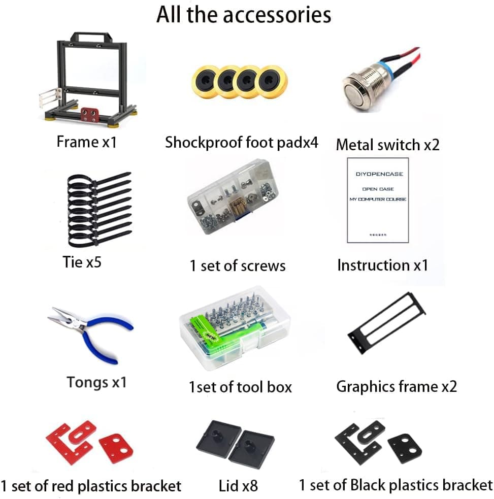 DIY Aluminium Pc Open Case Computer Chassis Test Bench Support Water Cooling Support Server chassis Support Itx Matx Atx Eatx (4.E-ATX), silvery