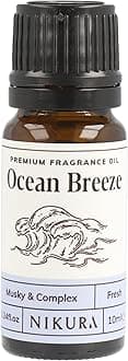 Nikura | Ocean Breeze Fragrance Oil - 10ml | Perfect for Soap Making, Candle Making, Wax Melts, Diffuser | Great for use in Bath Bombs, Perfume Oil, Perfume Scents | Vegan & UK Made
