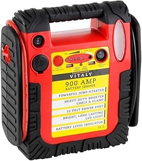 Vitaly 4-In-1 Heavy Duty Jump Starter 900 AMP With LED Light