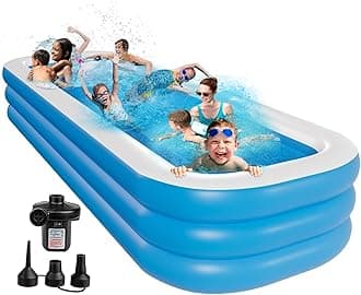 Acqua Scape Swimming Pool 10-Feet Swimming Pool Inflatable Bath Tubs for Adults/Child Spa Swimming Bath Tub with Electric Pump 120x 72"x24" Inch