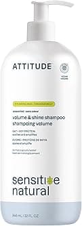 ATTITUDE Hair Shampoo for Sensitive Dry Scalp, EWG Verified, Soothing Oat, For Thin Hair, Naturally Derived Ingredients, Vegan and Plant-Based, Volume and Shine, Unscented, 32 Fl Oz
