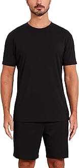 Men's Ultra Soft Bamboo Viscose Pajama Sets Lightweight Comfy Lounge Sleep Short Sleeve Pjs Sleepwear