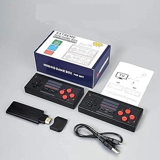 Plug & Play Wireless Video Game for Kids (8 bit Retro Built-in Games) for up to 2 Players-Multi Color