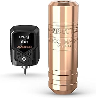 Ambition Torped Tattoo Machine Kit - Rotary Tattoo Machine Cartridges Short Pen with 1800mAh Tattoo Power Supply Brushless Motor for Professional Tattoo Artist