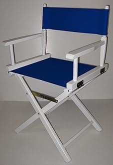 18-Inch Director Chair, White Frame