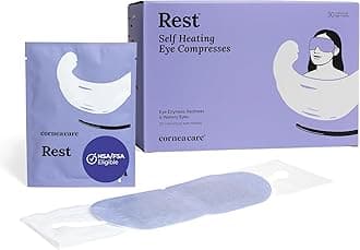 CorneaCare Rest: Self Heating Warm Compress for Eyes | Heated Eye Mask for Fast Relief of Dry Eyes | No Microwave Needed | Travel Ready | Eye Treatment Products for Dry Eye Relief | 30 Count