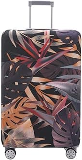 [TRAVEL KIN] Luggage Cover Washable Suitcase Protector Anti-Scratch Suitcase Cover Fits 18-32 Inch Luggage, Loving Hearts - Black, Autumn leaves, S