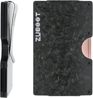 Forged Carbon Fiber Wallet – Ultra-Slim RFID Card Holder for Men | Signature Matte Design + Integrated Cash Clip | Lightweight, Durable, Front Pocket (Holds 16 Cards)