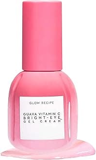 Glow Recipe Guava Vitamin C Brightening Eye Gel - Niacinamide, Peptides & Green Caffeine Gentle Under Eye Cream for Dark Circles, Puffiness & Bags - Lightweight, Hydrating, Firming - Makeup Prep, 15ml