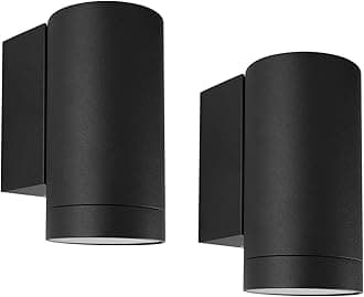 Klighten 2 pcs Outdoor Wall Lights IP65, Outside Down Lights, Exterior Wall Lighting Aluminum Modern Wall Lamp for Garden Entrance Terraces Corridor, Socket GU10, Bulbs not Included, Black (GW016)
