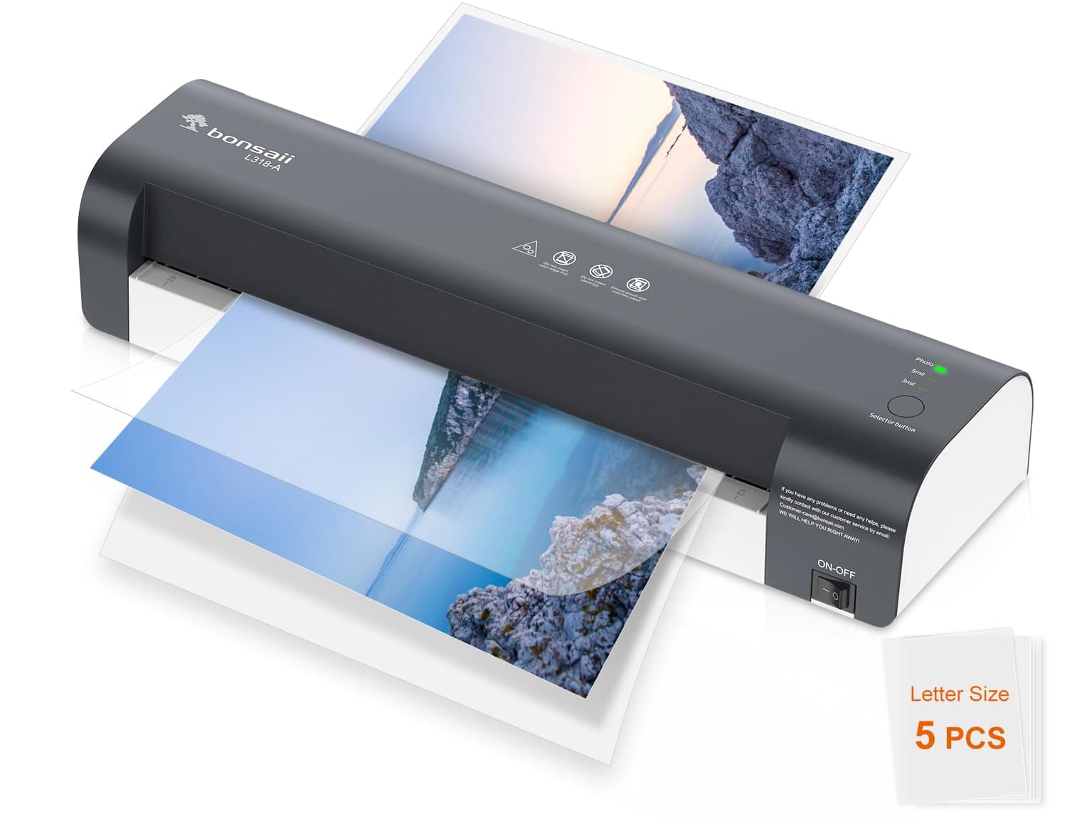 Bonsaii 13 Inch Laminator Machine with Never Jam Technology, Laminator Machine 11x17 Inch with Laminating Sheets, Laminating Machine for Home, Office, and Classroom Organization Supplies - L318-A