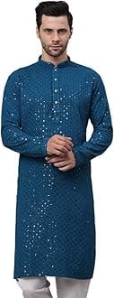 Jompers Men's Chikankari Embroidered and Sequence Kurtas