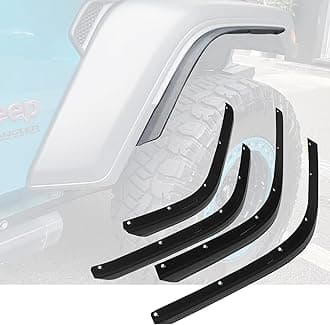 Front & Rear Fender Flares Extensions Set Compatible with Jeep Wrangler JL 2018-2023 Models(Fit Low Clearance Fender Flares)