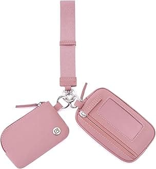 Nylon Wristlet Wallets, Dual Pouch Keychain Wristlet Wallet, RFID Small Wallet With Coin Pouch,ID Window For Travel