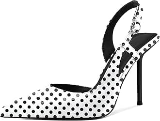 YODEKS Women's Slingback Heels Pointed Toe D'Orsay High Heel Pumps 4 Inch Shoes US Size 5-13