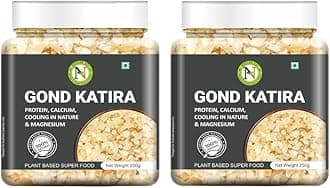 NatureVit Pure Gond Katira 500g (Edible Almond Gum) | High Cooling Properties | Natural Tragacanth Gum Superfood | Calcium · Magnesium · Protein