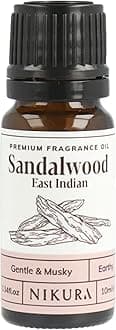 Nikura Sandalwood (East Indian) Fragrance Oil - 10ml | Perfect for Soap and Candle Making, Wax Melts, Diffuser for Home, Oil Burners | Great for use in Bath Bombs, Perfume Fragrance, Candle Scents
