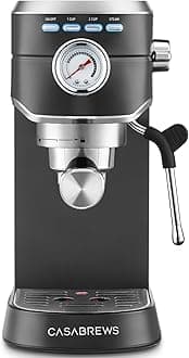 CM5418 Espresso Machine 20 Bar, Stainless Steel Espresso Maker with Milk Frother, Compact Cappuccino Machine for Home, Small Espresso Coffee Machine for Latte, Black
