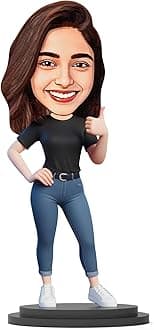 Avataar Studio Personalized Gift for Friends, Sister, BFF, Girlfriend, Character Caricature Photo Frame Unique Design Customized Gift for Friends & Family (GIRL POSE - 2, 7 INCHES)