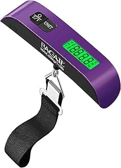 Digital Luggage Scale, 110lbs Hanging Baggage Scale with Backlit LCD Display, Portable Suitcase Weighing Scale, Travel Luggage Weight Scale with Hook, Strong Straps for Travelers