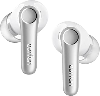 EarFun Air Pro 4 Wireless Earbuds, Adaptive Noise Cancelling Headphones up to 50dB, aptX Lossless, Hi-Res Audio, LDAC Codec, Qualcomm® cVc8.0 6 Mics AI Clear Call, 52H Playtime, Bluetooth 5.4, White