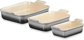 Stoneware Set Of 3 Heritage Rectangular Dishes, Oyster