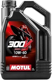 Motul 300V Factory Line Road Racing 10W40 4T Synthetic Racing Motor Oil with ESTER Core® Technology for Maximum Power and Protection 4L (10W40, 4L)
