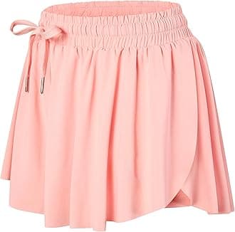 Wsirmet Flowy Shorts for Women Butterfly Shorts 2 in 1 Athletic Workout Gym Biker Running Shorts with Pockets