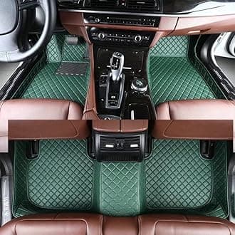 Custom Car Floor Mats Compatible with Mercedes-Benz A B C E G CL CLA CLK CLS ML EQA EQB EQC EQE EQS EQV GLA GLB GLC GLK GLS SLK SL SLC S R AMG GT Waterproof Car Mat (c-Green)