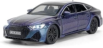 Sky Tech® Audi RS7 Sportback Car 1:32 Scale Model Car Exclusive Alloy Metal Pull Back Die-cast Diecast Metal Pullback Toy Openable Doors & Light Music Best Gifts Toys Kids【Colors as Per Stock】