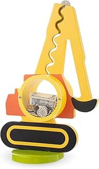 Wooden Excavator Piggy Bank for Kids Boys & Girls, Wood Interactive Coin Bank with Clear Belly, Saving Money Toy, Educational Gift for Toddlers Birthday & Decor