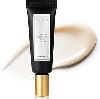 MATKAS Korean Retinol Under Eye Cream for Dark Circles & Puffiness 0.5 fl.oz. - Brightening Under Eyes Cream for Wrinkles & Anti Aging, Korean Under Eyes Brightener for Dark Circles, Retinol Eye Serum