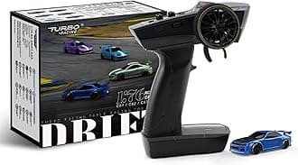 1:76 Turbo Racing Scale RC Sport Car, Table Racing Remote Control Mini Model Car Full Proportional RTR Kit Toys (C64 Blue)