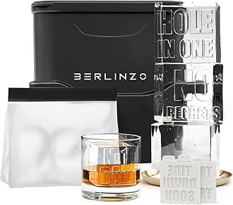 Berlinzo Premium Ice Cube Maker - Whiskey Ice Ball Mold Large 2 Inch - Crystal Clear Ice Maker Sphere With Storage Bag for Ball Ice