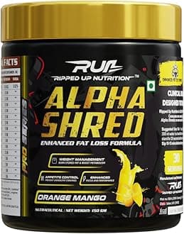Alpha Shred Fat Burner - 150g, Orange Mango | With Carbliss® for Blocking Carbs by 40-60% | Weight Management & Metabolism Booster | Enriched with Garcinia Cambogia, Coffee Bean Extra, Caffeine