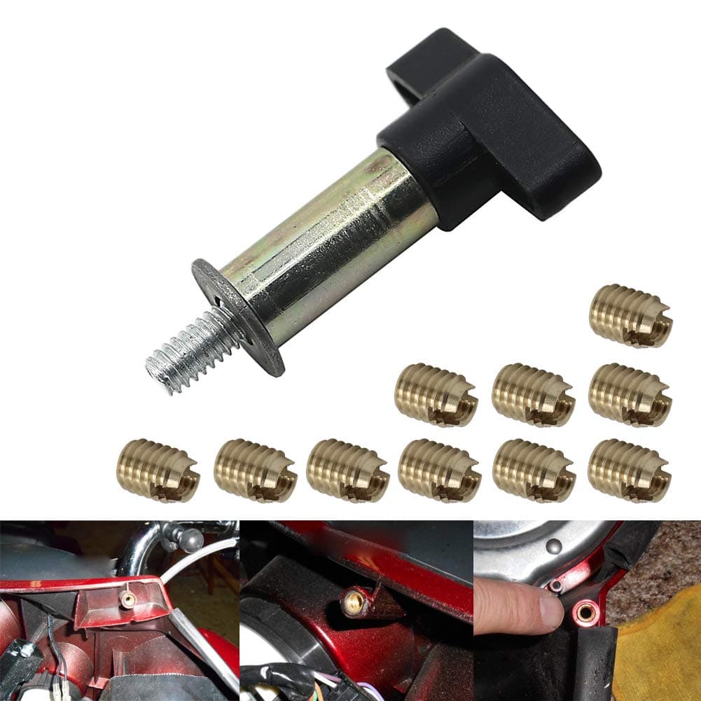 Batwing Fairing Windshield Threaded Brass Insert Restoration Kit Replacement for Harley Touring Electra Street Glide Batwing 1997-2013,for FLHT,Brass Inserts