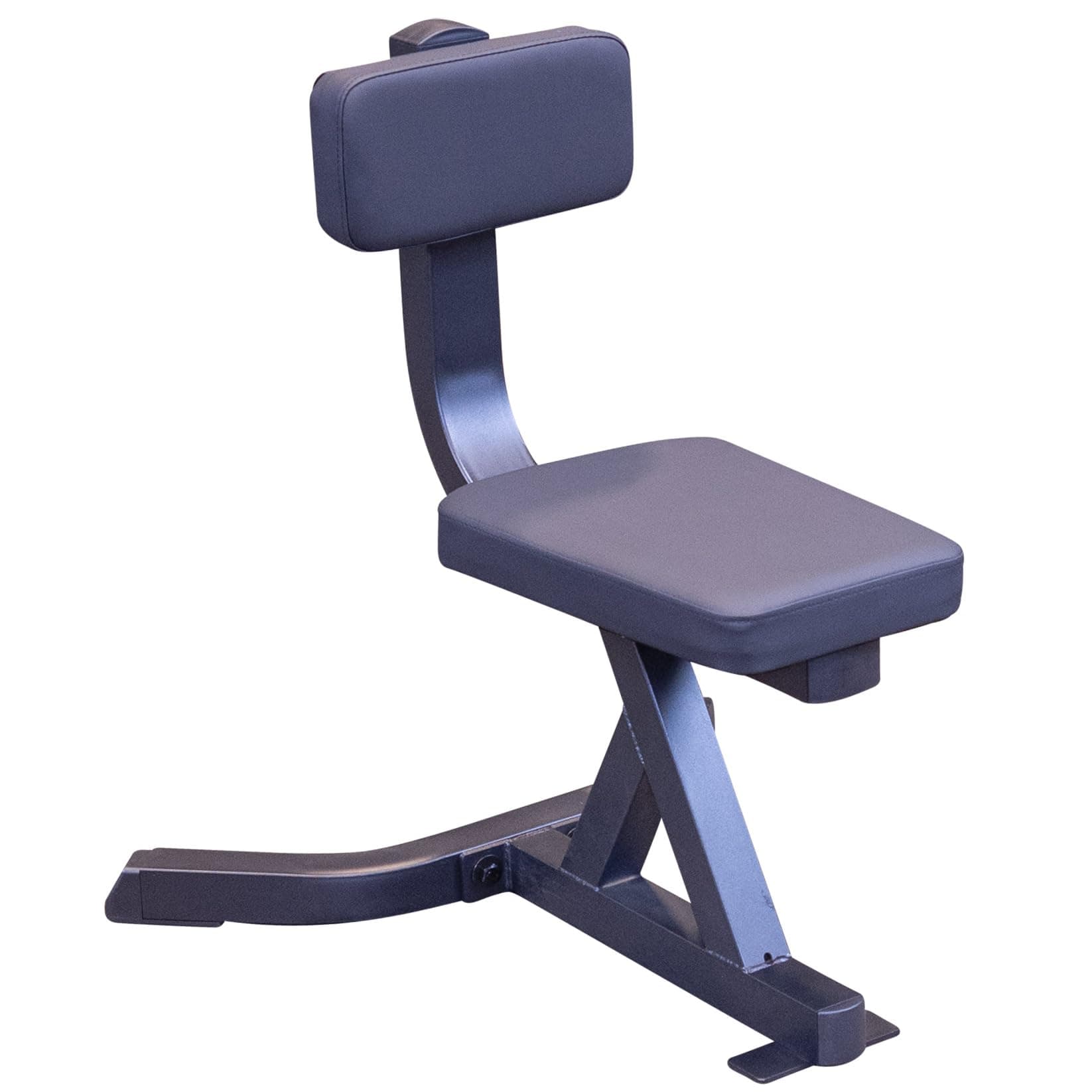 Body-Solid (GST20B) Utility Stool for Seated Curls with Dumbbells and Barbells, Home and Commercial Gym, Grey/Black