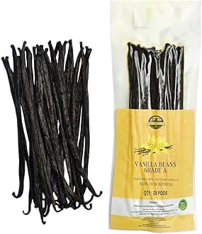 25 Plump Tahitian Vanilla Beans for Making Vanilla Extract, Vanilla Beans Gra...