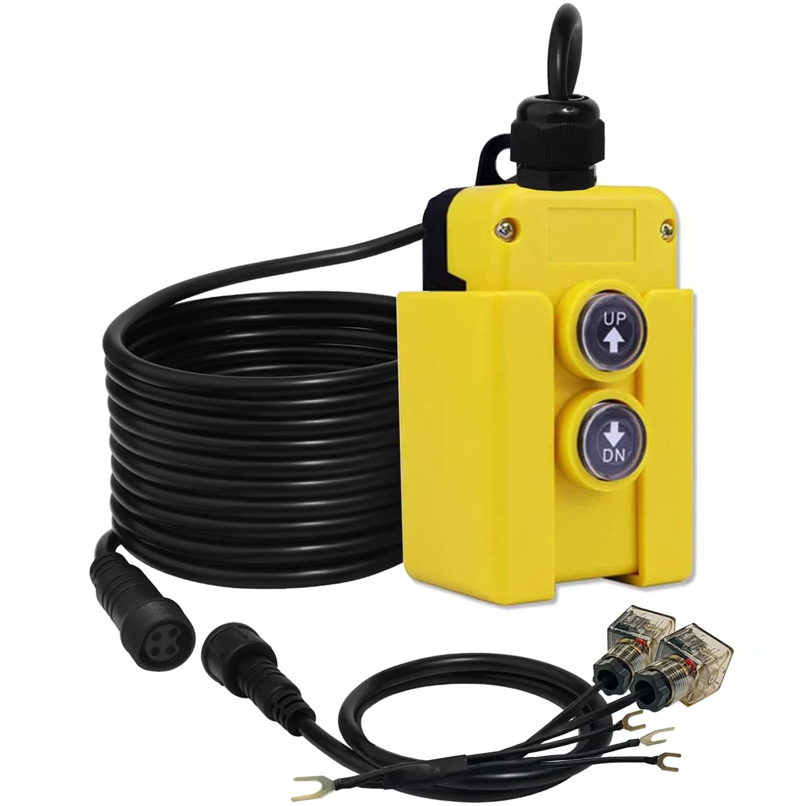 Dump Trailer Remote Control Switch,4 Wires Dump Trailer Remote 12v DC Hydraulic Pump Power Unit Up Down Control Switch for Double Acting Hydraulic Dump Trailer Controller Truck Tipper Lift Gate Hoist