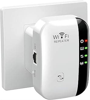 2024 Newest Wifi Extender, Wifi Booster, Repeater, Covers Up to 3000 Sq.ft and 45 Devices, Internet Booster - with Ethernet Port, Quick Setup, Home Wireless Signal Booster, UK Plug, White