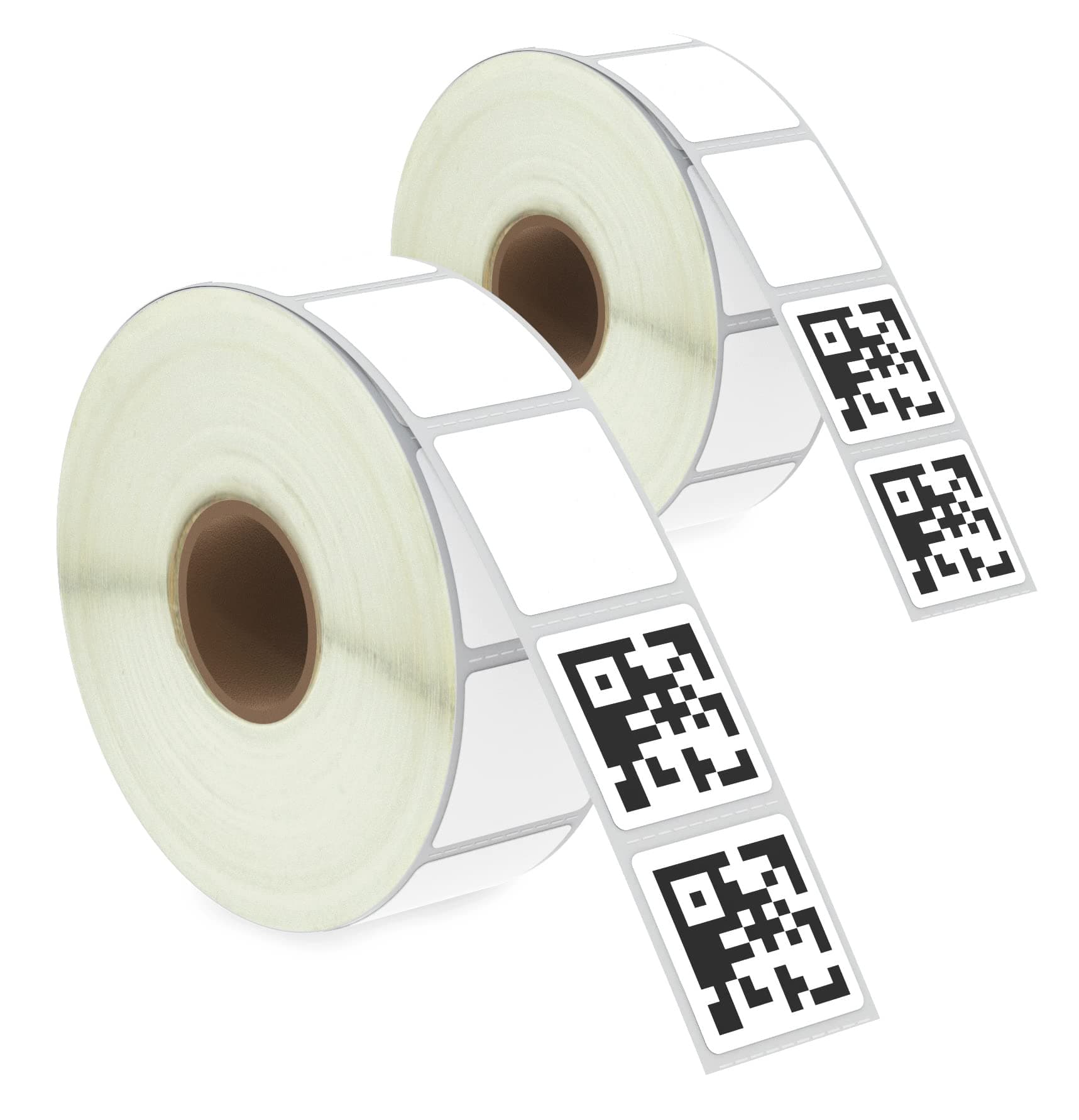 BETCKEY - 1" x 1" Square QR Code Labels Compatible with Zebra & Rollo Label Printer,Premium Adhesive & Perforated[2 Rolls, 2760 Labels]