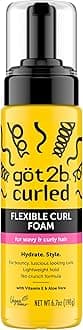 Curled Flexible Curl Foam, 6.7 Fl Oz, Hair Mousse for Frizz Control and Heat Protection, Lightweight Hold, No-Crunch Definition for Wavy & Curly Hair Styling, Aloe Vera & Vitamin E Infused