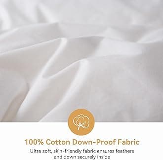 BedFabtasy King Duvet 9 Tog｜Luxury Goose Feathers Down Duvet｜100% Cotton Cover & Down Proof Fabric｜Hotel Quality King Quilt with 8 Corner Tabs｜All Season & Machine Washable