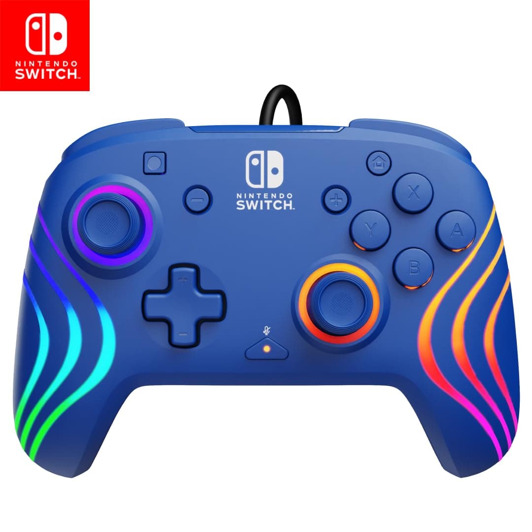Official Switch Afterglow Wave Wired Controller - Blue