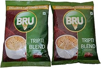 Bru Tripti Blend coffee powder instant super strong special catering pack of 2 (each 200g) plus free A.Mangals Rose Milkshake Powder 200g worth 180/-