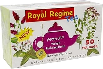 Royal-Regime Tea, Natural Herbal Tea, Caffeine Free, 50 Tea Bags. (100g)