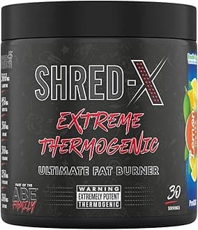 Shred X Fat Burner - ABE All Blak Everything Fat Burner, Thermo Weight Management (300g - 30 Servings) (Lemon Ice Tea)